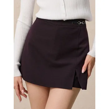 Dámská sukně Sinsay - Kraťasová sukně - burgundy - 121FJ-93X - 121FJ-93X-L