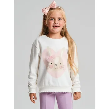 Dívčí mikina Sinsay - Mikina s potiskem - krémová - 374DN-01X - 374DN-01X-140