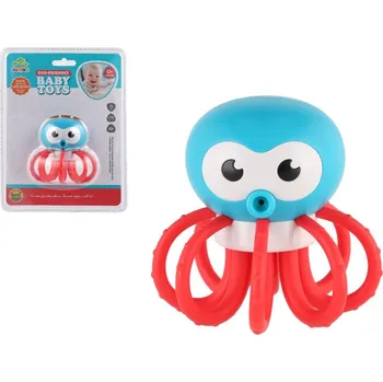 Teddies Chrastítko chobotnice plast 8x8cm na kartě 0m+