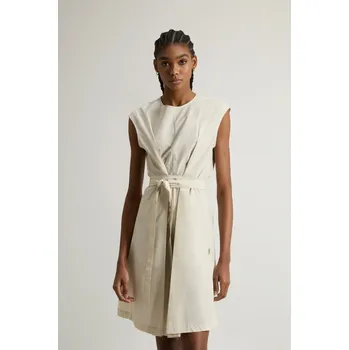 Dámské šaty ŠATY WOOLRICH POPLIN BELTED DRESS LIGHT OAK