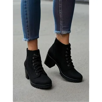 Dámská zimní obuv Sinsay - Šněrovací boty nad kotníky - černá - 048GP-99X - 048GP-99X-36