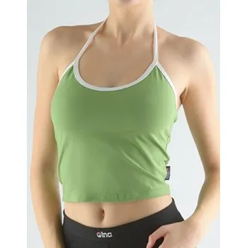 Dámský top, úzká ramínka, šité 98007P - malachit bílá - M