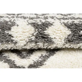 Koberec Makro Abra Kusový koberec Shaggy DELHI 3963A krémový šedý Rozměr: 140x200 cm