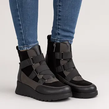 Dámské sandále Letizia Dámské černé kožené kotníkové boty s pásky Velikost: 37