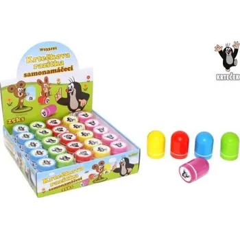 Dětské razítko Razítko samonamáčecí Krtek plast 3x4,5cm 5 barev 25ks v boxu