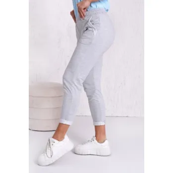 Dámské kalhoty Dámské kalhoty LENA melanžově šedá M