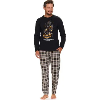 Pánské pyžamo Pánské pyžamo Cosmo černé s kosmonautem - XXL