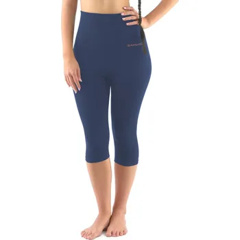 Kalhotky Dámské capri s vysokým pasem sportovní, bezešvé, klasické, jednobarevné ECO Bamboo Sport 95038P - lékořice tomato - L/XL