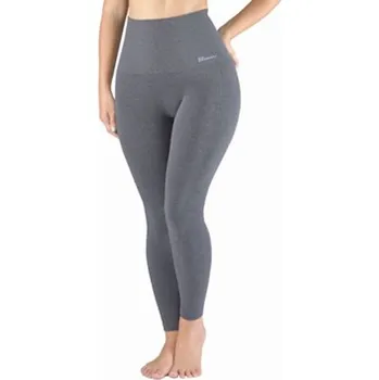 Dámské legíny Dámské legíny s vysokým pasem sportovní, dlouhé, bezešvé, klasické, jednobarevné ECO Bamboo Sport 95037P - šedá bílá - M/L