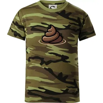 Chlapecké oblečení Bobek hnědý - Dětské maskáčové triko - 104-110cm / 3-4 roky ( Zelený maskáč )