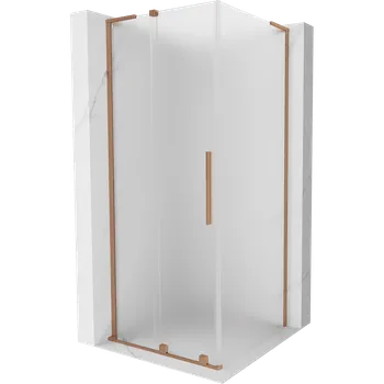 Mexen Velar L sprchový kout posuvný 100 x 100 cm, mat, kartáčovaná měď - 871-100-100-33-65 Sprchové kouty