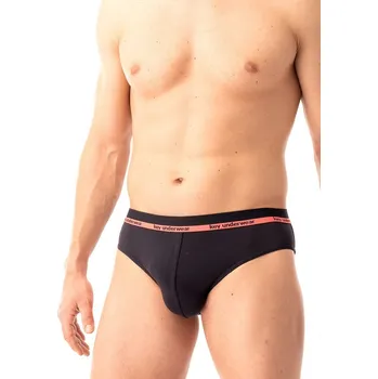 Slipy Pánské slipy z bambusového úpletu s gumou – černohnědá, černohnědá L i384_48409790