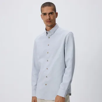 Pánská košile Reserved - Košile regular fit s bavlnou - světle šedá - 218BK-09M - 218BK-09M-XXL