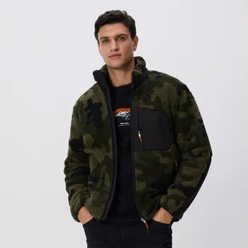 Reserved - Šerpa bunda se stojáčkem - zelená - 879FS-87P - 879FS-87P-M