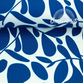 Viskoza Modrobílé listy (E) (Kvalitní viskoza z Německa)