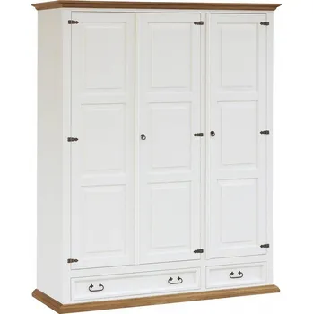 Komoda Třídvéřová šatní skříň z masivu SWEET HOME SAV13B1 Barevné provedení: Bílá - bílá