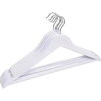 Věšák Věšáky na oblečení RONDO dřevěné, bílé (5 ks)