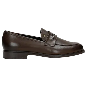 Dámské polobotky Hnědé Kožené Dámské Mokasíny Typu Penny Loafers Wojas 4635452 40