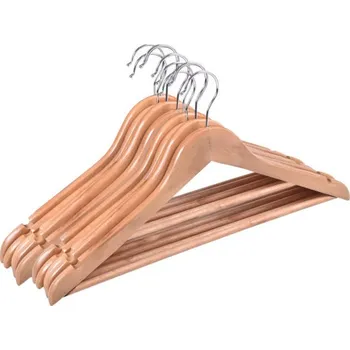 Věšák Věšáky na oblečení RONDO dřevěné, světle hnědé (10 ks)