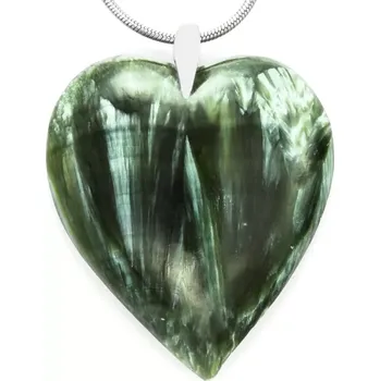 Přívěsek Originální přívěsek ze serafinitu QAA, srdce cca 36 x 32 mm, stříbro Ag 925/1000, RARITA, "andělské srdce III" (SF5688P)