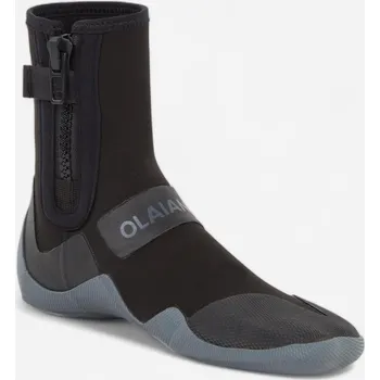 Pánské tenisky DECATHLON Boty na surf se zipem 500 neopren 3 mm černo-šedé 37/38 ČERNÁ