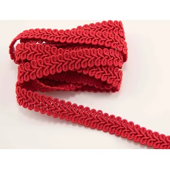 Galonový prýmek - smyčky - červená - šíře 1,5 cm