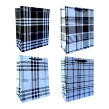 Set školních potřeb Torebka prezentowa L czarno-biała krata mix