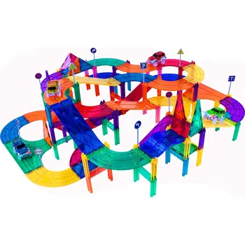ostatní stavebnice PicassoTiles - Magnetická dráha se svítícími auty (150 ks)
