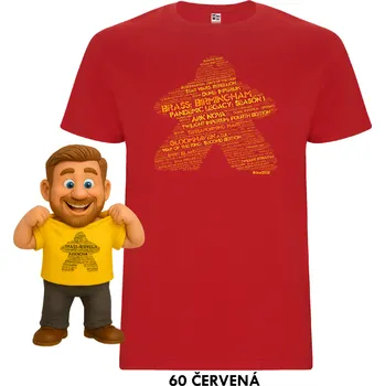 Pánské tričko Tričko s vaším vlastním seznamem oblíbených deskovek. Barva: 60 červená, Velikost: 4XL, Střih: Pánské Tričko s vaším vlastním seznamem oblíbených deskovek.