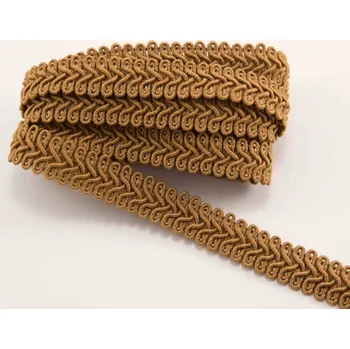 Galonový prýmek - smyčky - oříškově hnědá - šíře 1,5 cm