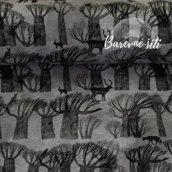 Úplet, Les se zvířaty, šedočerný (E) (Kvalitní úplet z Německa )