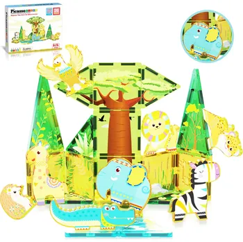 ostatní stavebnice Picasso Tiles - Magnetická stavebnice - Safari dobrodružství (26 ks)