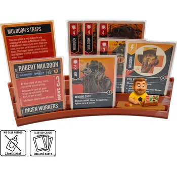 Příslušenství k deskovým hrám Thingiverse Stojan na karty třípatrový – zahnutý design pro přehledné hraní Barva: Oranžová