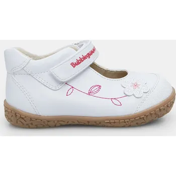 Dívčí baleríny Bubblegummers dětské kotníkové baleríny na suchý zip bílé, vel. 25