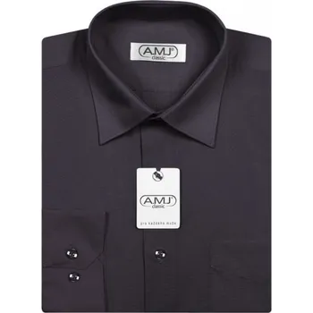 Pánská košile Pánská košile AMJ Comfort fit - tmavě šedá JD19 velikost: 38, délka rukávu: dlouhý rukáv