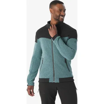 Pánská mikina QUECHUA Pánská turistická fleecová mikina NH 100 S ZELENÁ