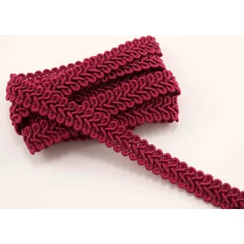 Galonový prýmek - smyčky - vínová - šíře 1,5 cm