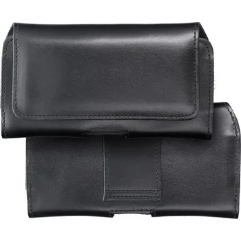 Náhradní kryt pro mobilní telefon Royal Univerzální horizontální kožené pouzdro na opasek velikosti L iPhone 12 / 12 Pro / 13 / 13 Pro / 14 / 14 Pro / Samsung Galaxy S10 / S20 / S21 / A40 / Huawei P8 Lite / P30 / P40 / P9 Lite Black