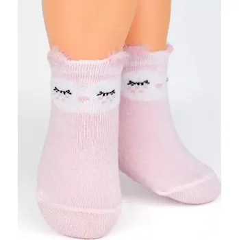 Dámské punčochy Kojenecké ponožky SB043/044 Tvářička - 6-12 měsíců / světle růžová