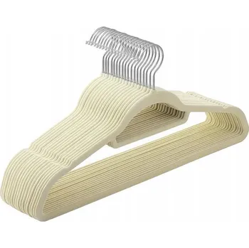 Věšák Věšáky na oblečení MAXI sametové, béžové (20 ks)