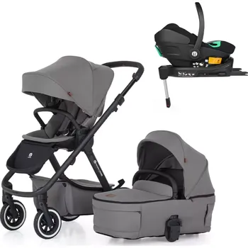 Kočárek PETITE&MARS Kočárek kombinovaný ICON 2v1 LITE AIR + Core Pro i-Size Black Grey + Báze Dove Grey