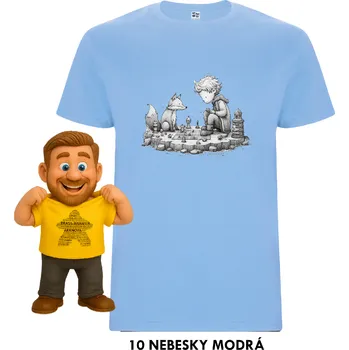 Pánské tričko MitroCZECH Chlapec a liška - TRIČKO Barva: 10 nebesky modrá, Velikost: XXL, Střih: Pánské Stylové tričko pro milovníky deskovek.