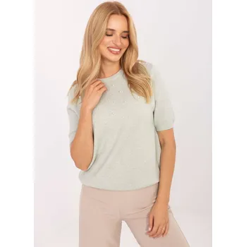 Dámský svetr Elegantní pistáciový pulovr PM-SW-