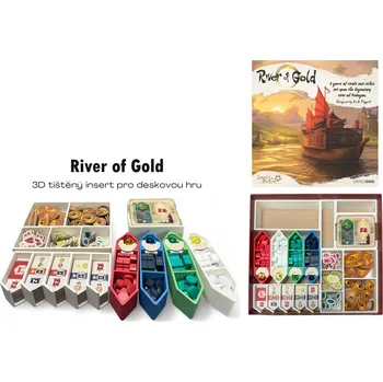 Příslušenství k deskovým hrám Thingiverse River of Gold - insert pro hru Barva: Bílá