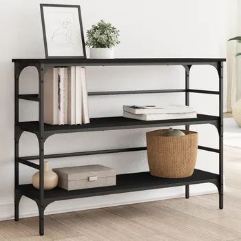 Konferenční stolek zahrada-XL Konzolový stolek černý 100 x 32 x 75 cm kompozitní dřevo 839048