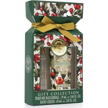 Sprchový gel The somerset toiletry Gift Winter Woodland 2ks dárková sada krému na ruce a roll-onu s vůní jehličí