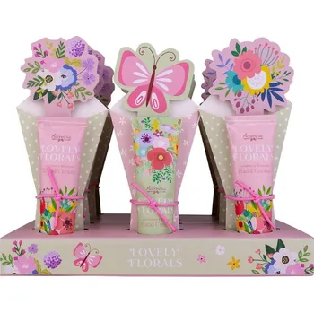 Péče o ruce SET péče o ruce LOVELY FLORALS v dárkovém balení s pilníkem, 3 motivy (12ks displeji) ACCENTRA