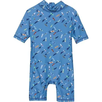 Dívčí plavky Color kids Kojenecký overal do vody Baby suit S/S AOP