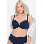 Ulla Popken, Plus size Podprsenka s kosticemi, žakár, krajka, měkké košíčky, B-G pro plnoštíhlé nadměrná velikost, 841686139-1120, modrý, 85F, Nadměrné velikosti, Plus size oblečení, Oblečení pro boubelky, Oblečení pro baculky, Oblečení pro plnoštíhlé, Ob