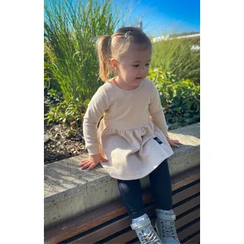 Dívčí šaty Kulišárny Šaty s dlouhým rukávem wafle CAPPUCCINO VELIKOST: 62